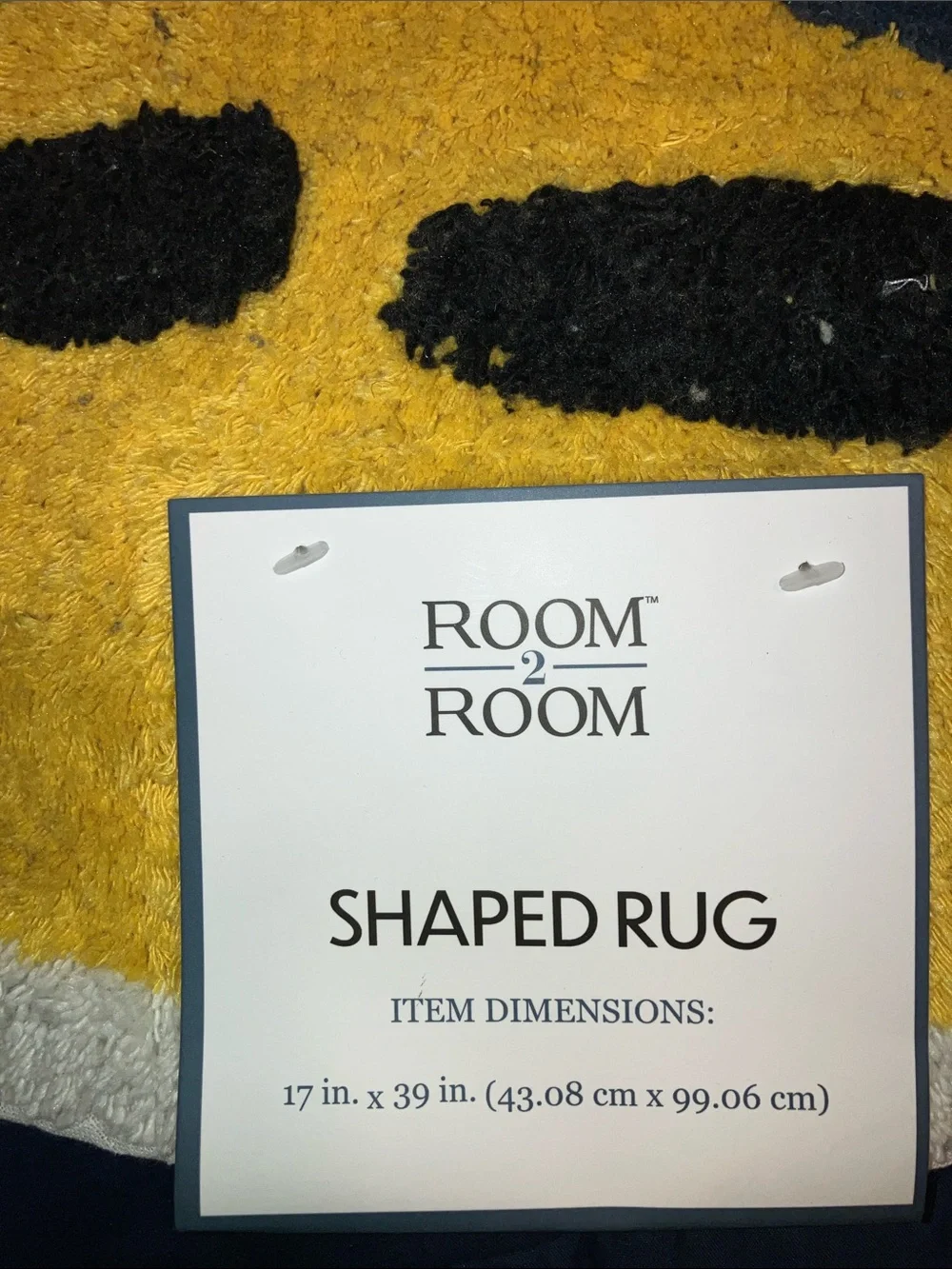 Room 2 Room Playful Yellow Banana Door Mat Black Accents 17” X 39” New